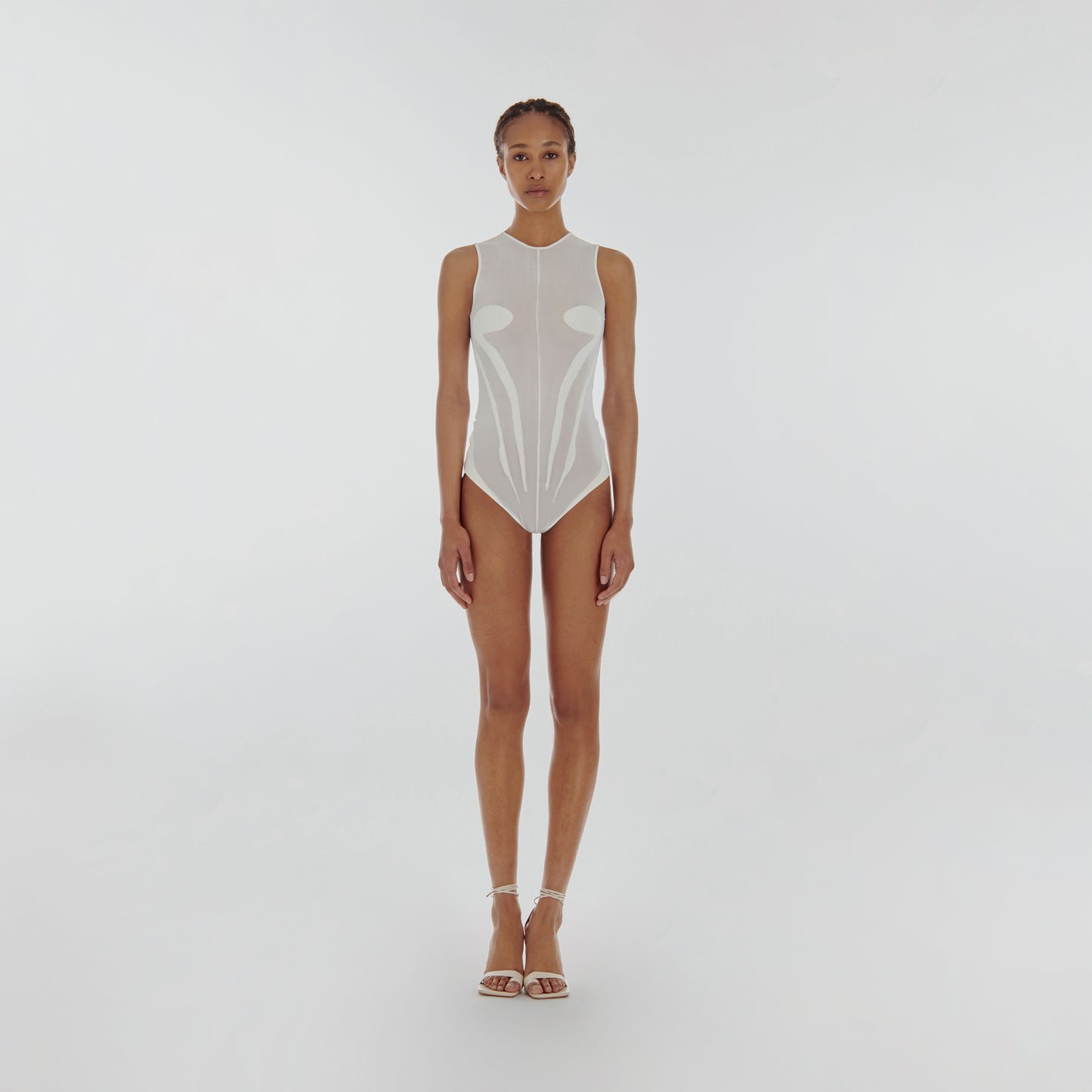 Butterfly Bodysuit in white | Lara Chamandi