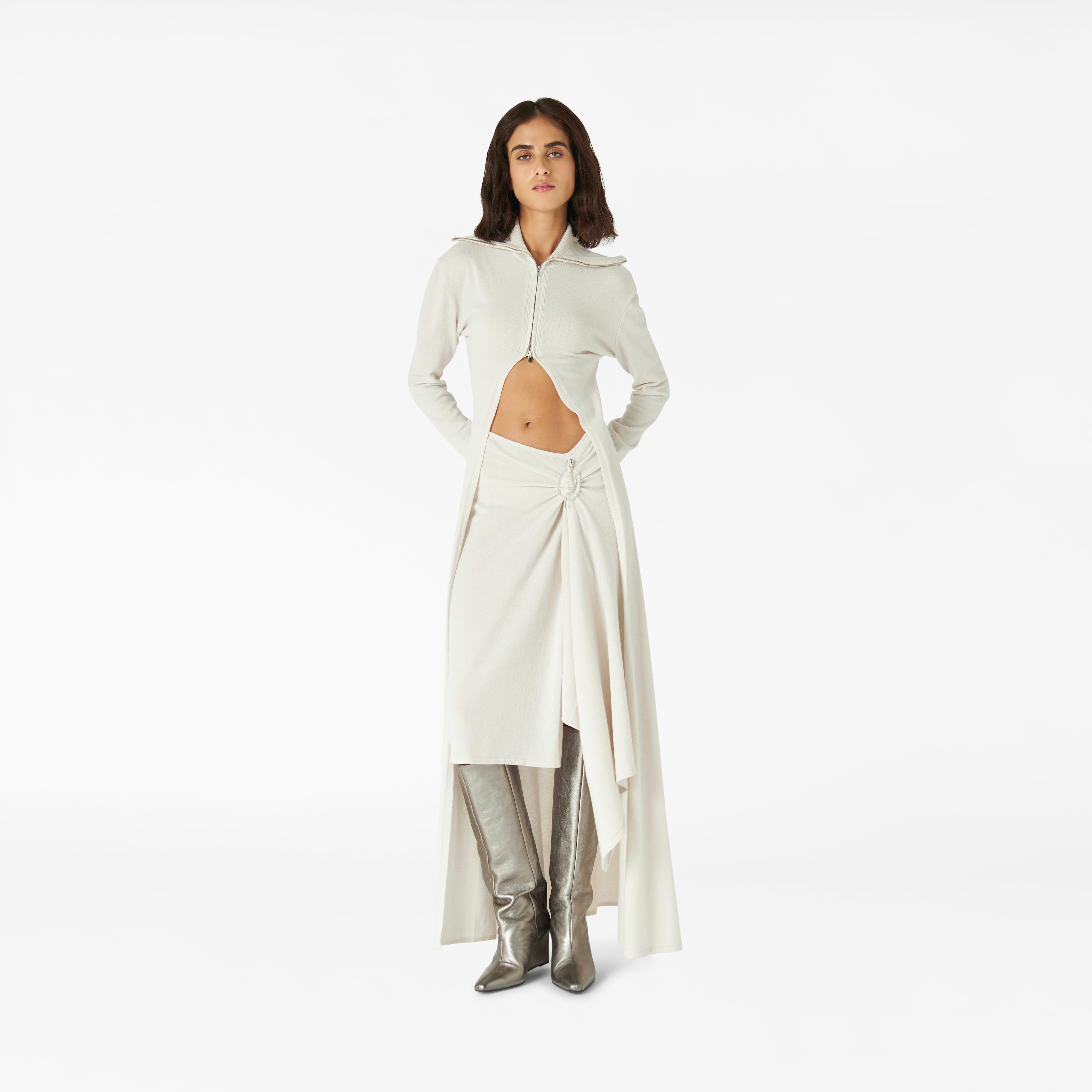 Healing Crystal Skirt in winter white | Lara Chamandi