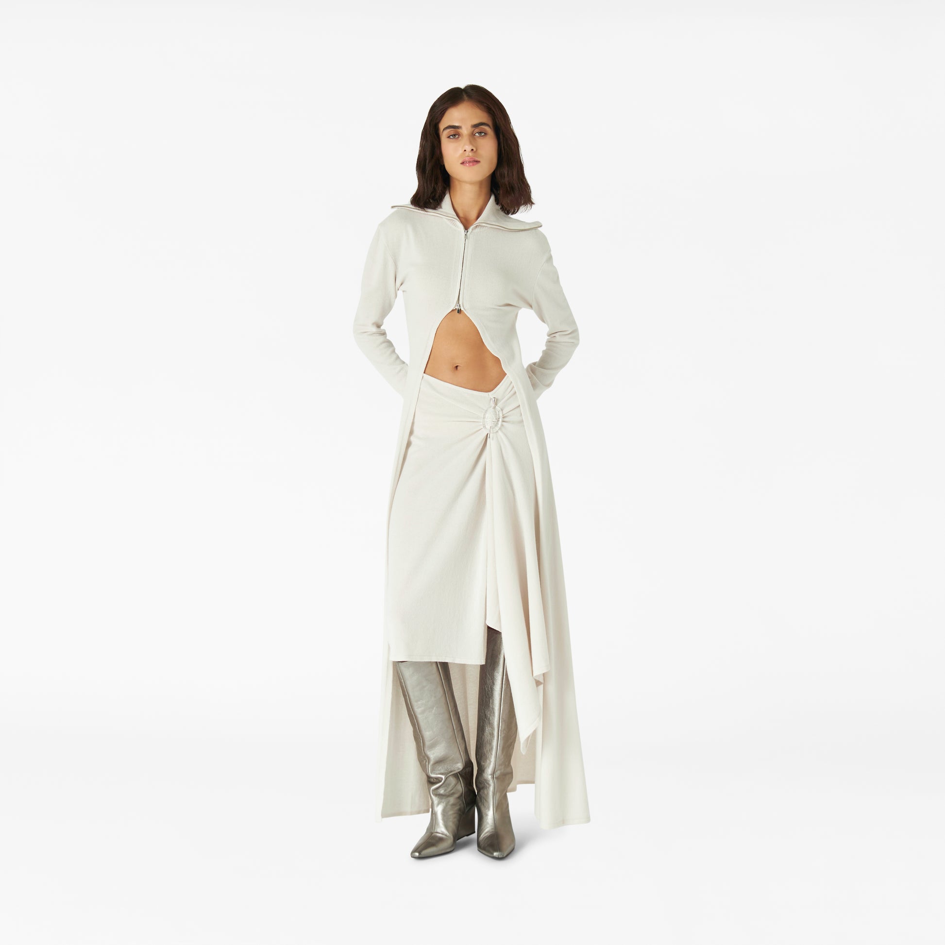 Healing Crystal Skirt in winter white | Lara Chamandi